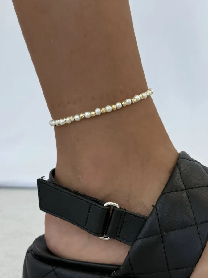 Özel Seri Gold Dorika &amp; İnci Halhal